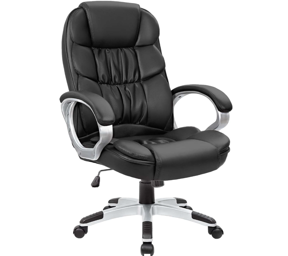 High Back PU Leather Office Chair with Adjustable Height for Computer Desk-image