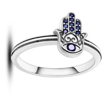 mula 925 Silver Hand Of Fatima Finger Rings For Women