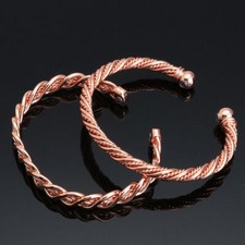 PURE SOLID COPPER MAGNETIC HAMMERED MEN WOMEN BANGLE BRACELET ARTHRITIS RELIEF