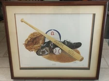 1974 Hank Aaron Atlanta Braves "On Deck" E.R. McIntosh Limited Signed Print