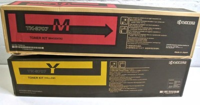 2 of Kyocera TK-8707M Magenta TK-8707Y Yellow Toner Cartridges GENUINE NEW