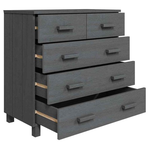 Sideboard HAMAR Dark Gray 31.1"x15.7"x31.5" Solid Wood Pine vidaXL - Picture 7 of 9