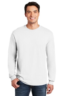 Gildan G540 Men's Heavy Cotton Preshrunk Tshirt Long Sleeve Crew Neck T-Shirt