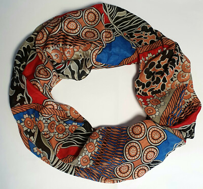 Schal Tuch Loop Scarf Halstuch Rundschal Schlauchschal rot,orange,blau,floral