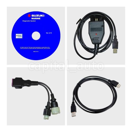 For Suzuki Outboard Boat Marine Diagnostic USB Cable Kit SDS 8.70 - Picture 1 of 11