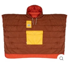 NEW Poler Poncho Jacket M Sunset Orange Reversible Camp Vibes Beach Surf RARE