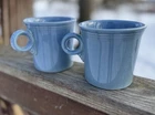 2 VTG Fiesta Ware Periwinkle Blue Coffee Mug Cup Ring Handle Homer Laughlin USA