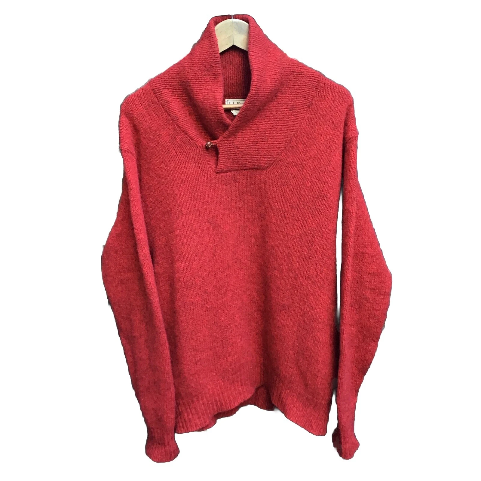 Vintage 90s L.L. Bean red wool blend shawl collar knit sweater Mens large
Opens in a new window or t