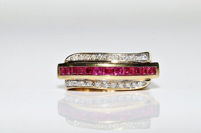 Antique Circa 1890's Channel Set Ring 14K Yellow Gold Over 2.2 Ct Simulated Ruby