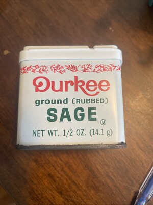 Vintage Durkee Tin GROUND SAGE  Westlake Ohio USA  Empty Tin