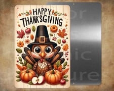 HAPPY THANKSGIVING  8" x 12" metal sign Made in USA
