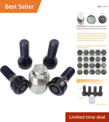 Anti-Theft Wheel Lock Set Carbon Steel 14x1.25MM Keyed Security for BMW