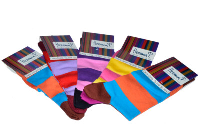 1 PAIR MEN'S SHORT SOCKS SOCKS MAN SHORT HERMON P ROOSTER STRIPES SOCKS S - M / 39 - 42