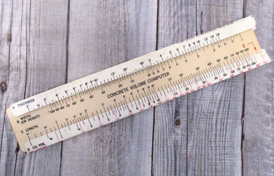 Vintage Concrete Volume Computer Slider Ruler Advertising Dacotah Cement SD