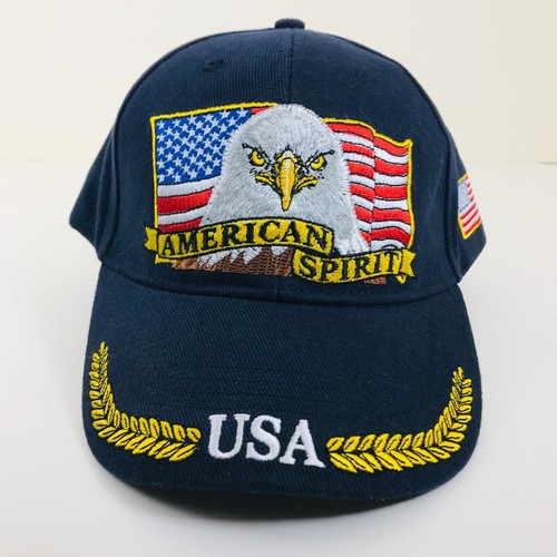 American Spirit Hat Cap Strap Back Eagle/Flag Blue Eagle Emblems, Inc.