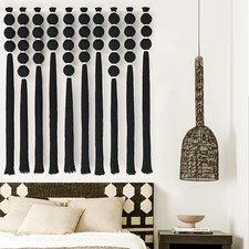 Large Macrame Wall Hanging Black Macrame Wall Decoration