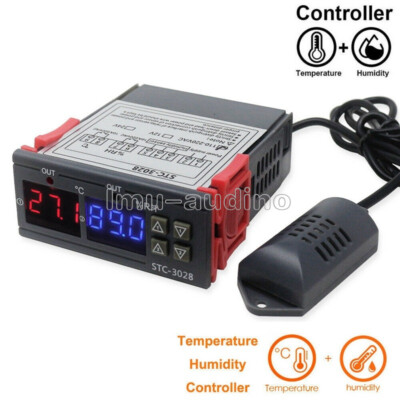 STC-3028 AC110-220V Dual LCD Digital Thermostat Temperature Humidity Controller