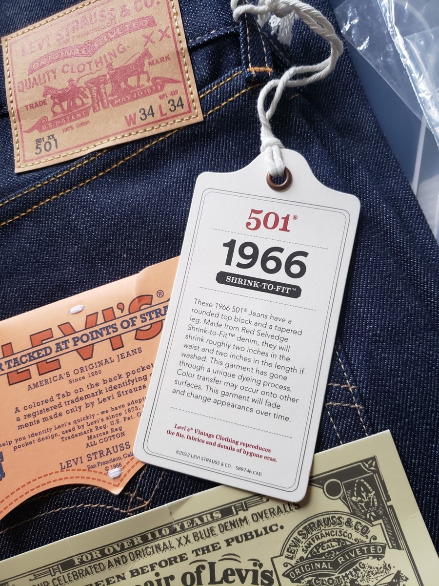 LEVI'S 1966 501 xx LVC Vintage Clothing Raw Japanese 1955 Selvedge