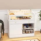 LED Hamster Cage Multi-Level Habitat with Hideout House & Storage Drawer