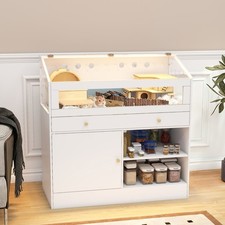 LED Hamster Cage Multi-Level Habitat with Hideout House  Storage Drawer