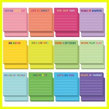 24 Pcs Sticky Notes Gifts Bulk,Motivational,Dark Color Back to School Suppl...