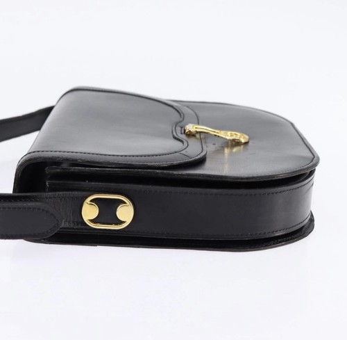 Christian Dior Schultertasche Leder Schwarz Gold Auth BA5604 - Bild 3 von 11