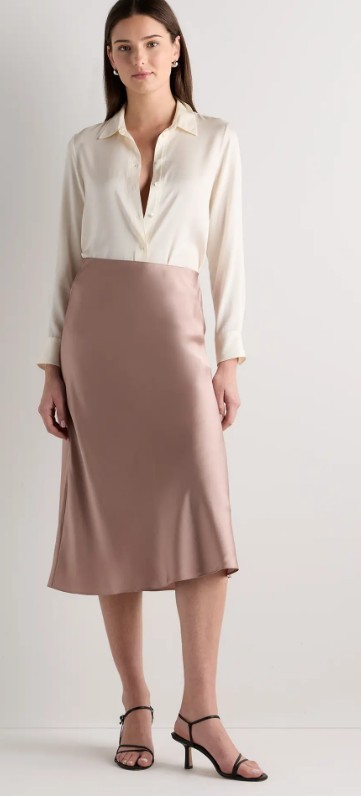 NWOT QUINCE 100% Washable Silk Skirt
