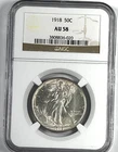 1918 Walking Liberty Half Dollar : NGC AU58