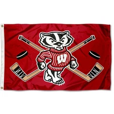 Wisconsin Badgers Hockey Flag