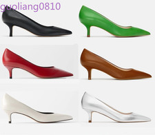 Women's Kitten Heels Dress Shoes Formal Pointed Toe Slip On Fashion Business OL