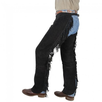 S Horse Western Smooth Suede Tan Leather Cowboy Cutting Chaps 924F03BK