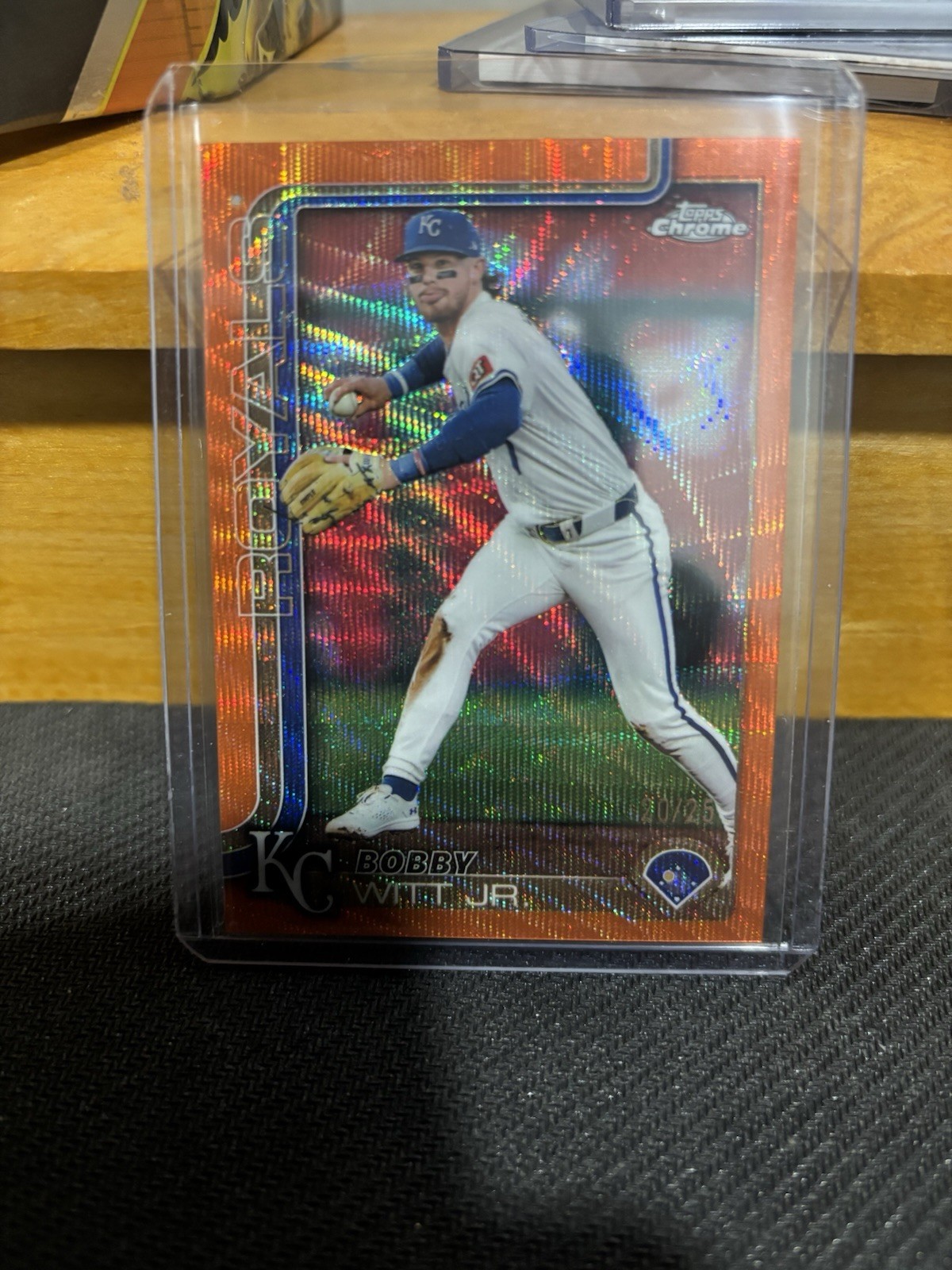 2025 Topps Chrome Bobby Witt Jr. Orange Wave /25 #93 Kansas City Royals
