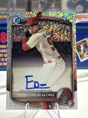 2025 Bowman Chrome ELIAN De La CRUZ 1st Speckle Refractor Auto /299 Diamondbacks