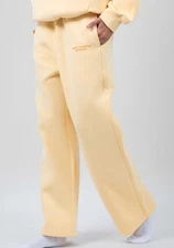 COMFRT COLLECTION Pastel Edit Pants SWEATPANTS CANARY YELLOW Straight Leg SZ L