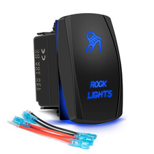 Rock Lights Rocker Switch 5Pin Laser On/Off Blue LED Light 20A/12V 10A/24V Toggl