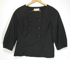 NWT Sz 10 Womens Jacket Blazer Issac Mizrahi Black Double Breasted Lined Classic