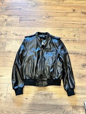 Vintage Berman's Jacket Mens Size 42 Black Leather Motorcycle Biker Police