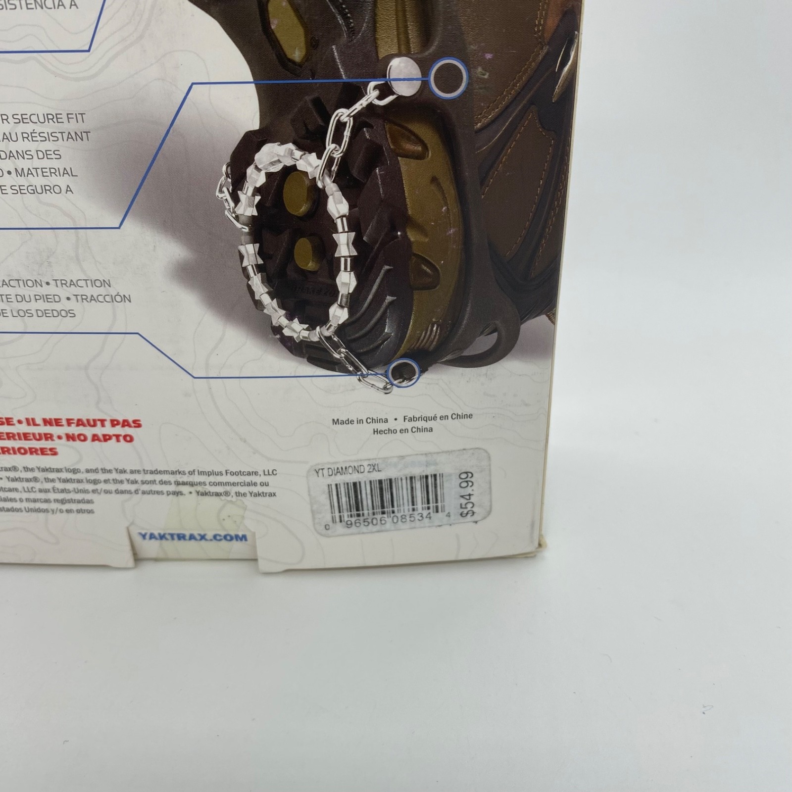 YakTrax Diamond Grip Footwear Traction Snow and Ice Outdoors Size XXL