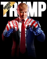 #0682 P-8X10 Trump Boxing Gloves Glossy Photo Fast-Secure First Class Ship