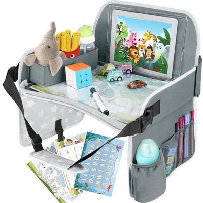 MENZOKE Kids Travel Tray for Toddler Car Seat, Gift Boy StarGrey 