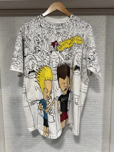 Beavis And Butthead MTV All Over Print Single S 1990s vintage concert t-shirt, vintage, size XL, single stitch, B+ condition
