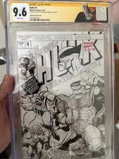 Arthur Adams Remark Sketch of Wolverine on Hulk #4 CGC 9.6