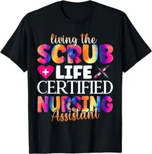 Living The Scrubs Life Nursing Assistant CNA T-Shirt Black Large