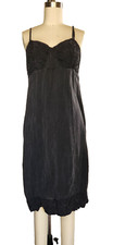 Johnny Was Vintage Vintage Y2K Black Embroidered Slip Dress Y2K Small S