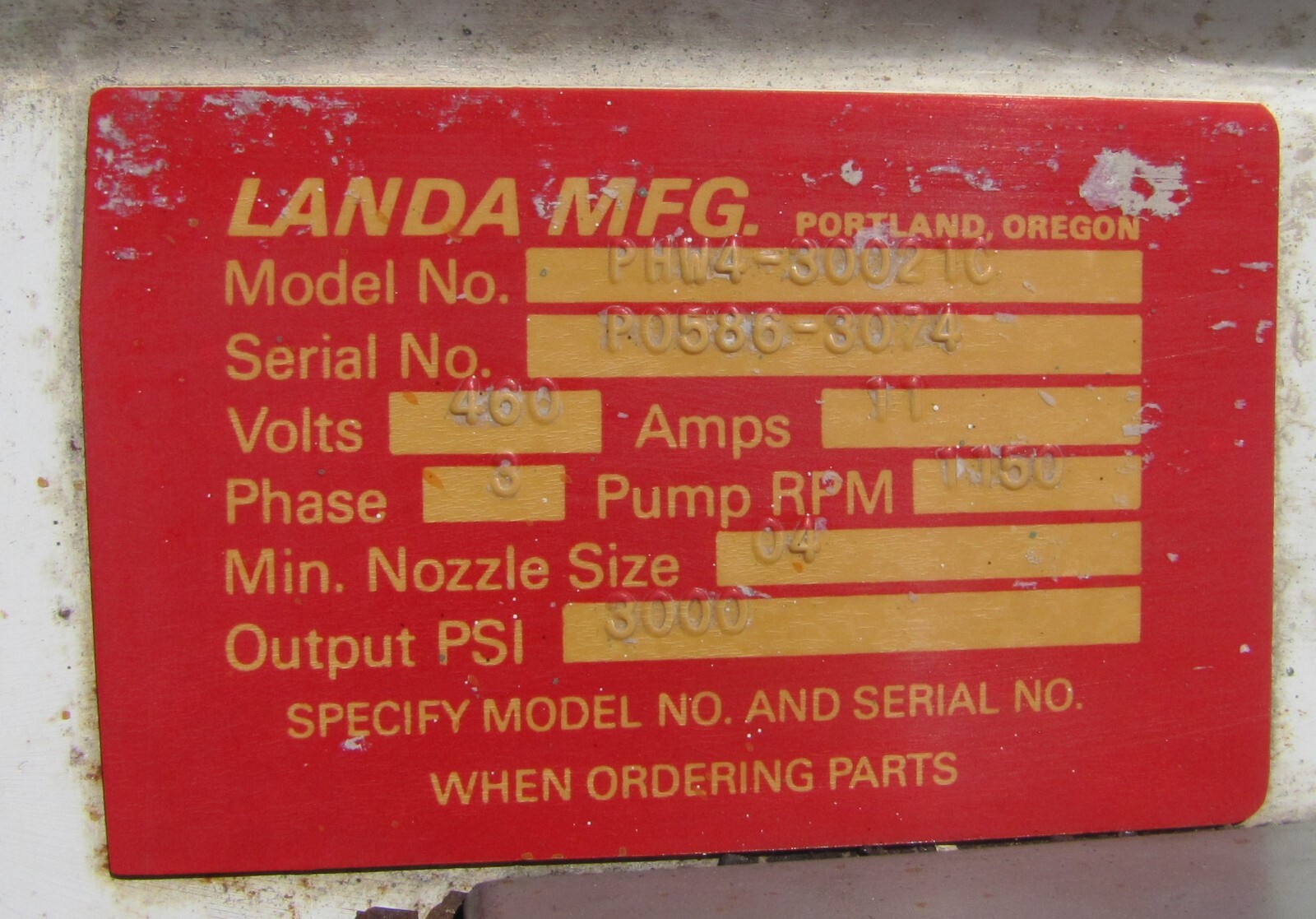 Landa 3500 PSI Hot Steam Pressure Washer Hose & Wand 460V 3PH eBay