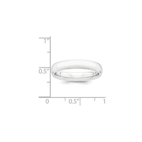 Platinum 4mm Half-Round Comfort Fit Lightweight Band Ring - Picture 3 of 5