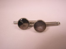 SINGLES 2 5/16" Gray Round Mother of Pearl Vintage Formal Tux Shirt Stud c254