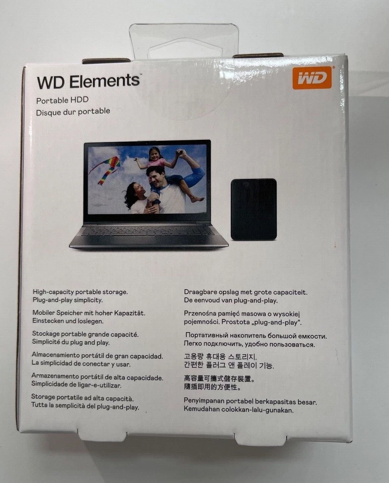 NEW WD ELEMENTS 1TB 2TB PORTABLE EXTERNAL HARD DRIVE WDBUZG0010BBK WDBU6Y0020BBK - Image 2 of 4