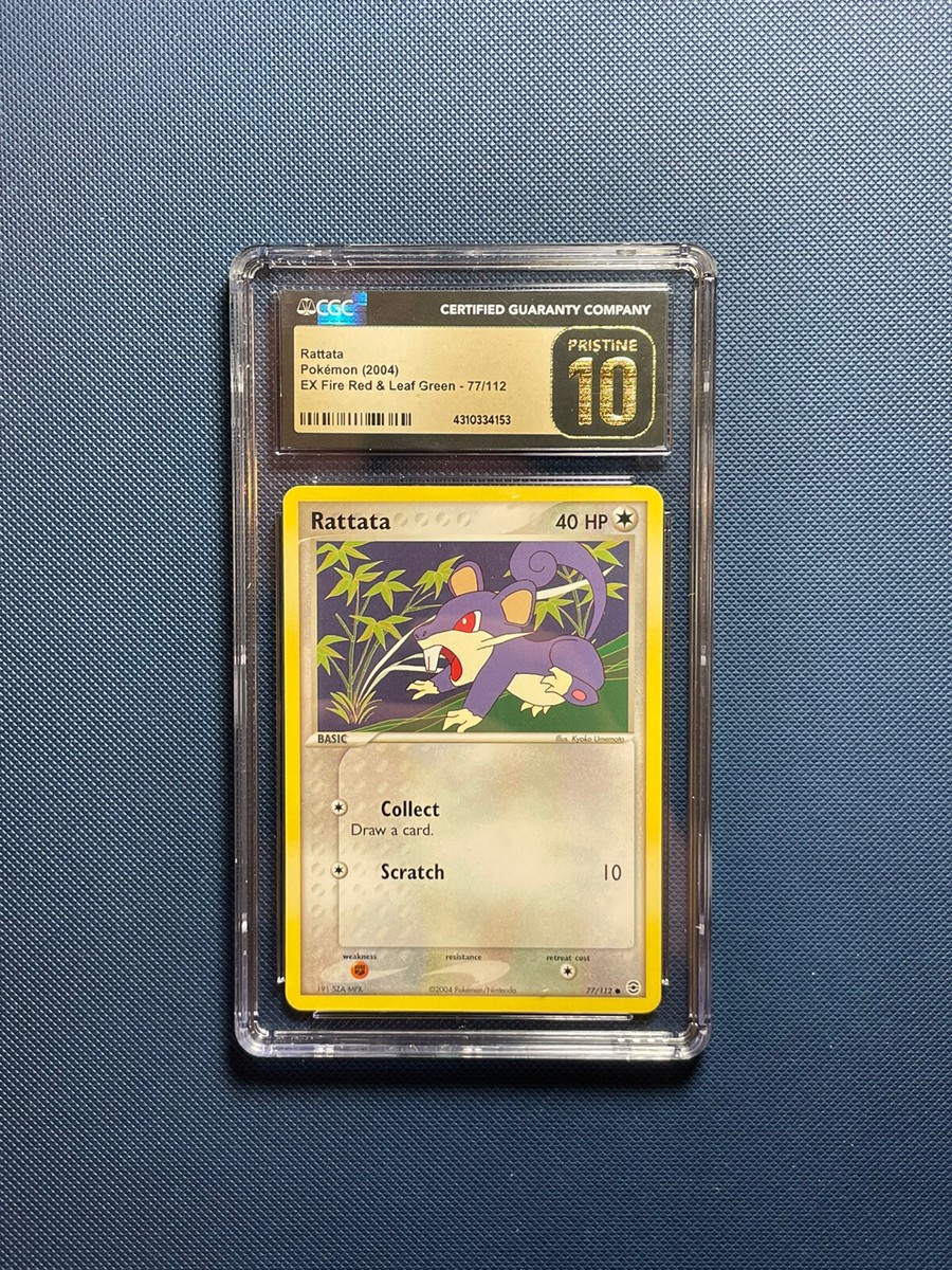 CGC 10 Pristine Gold Rattata EX FireRed & LeafGreen 77/112