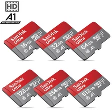 SanDisk Ultra A1 512GB 256GB 128GB 64GB 32GB 16GB micro SD Memory Card Lot 140MB